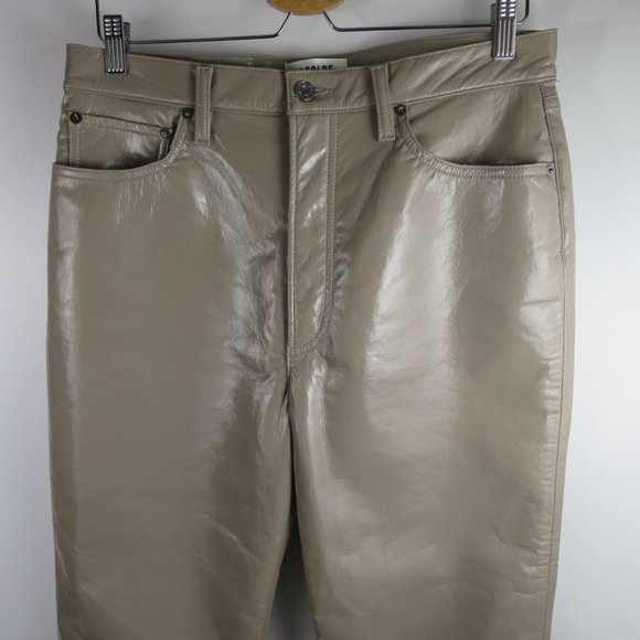 Agolde Leather 90s Pinch Waist Pants in Quail Patent Leather Size 30 - Picture 10 of 15